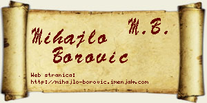 Mihajlo Borović vizit kartica